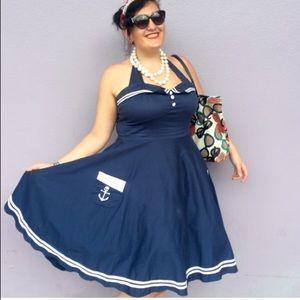 Vintage style sailor swing dress